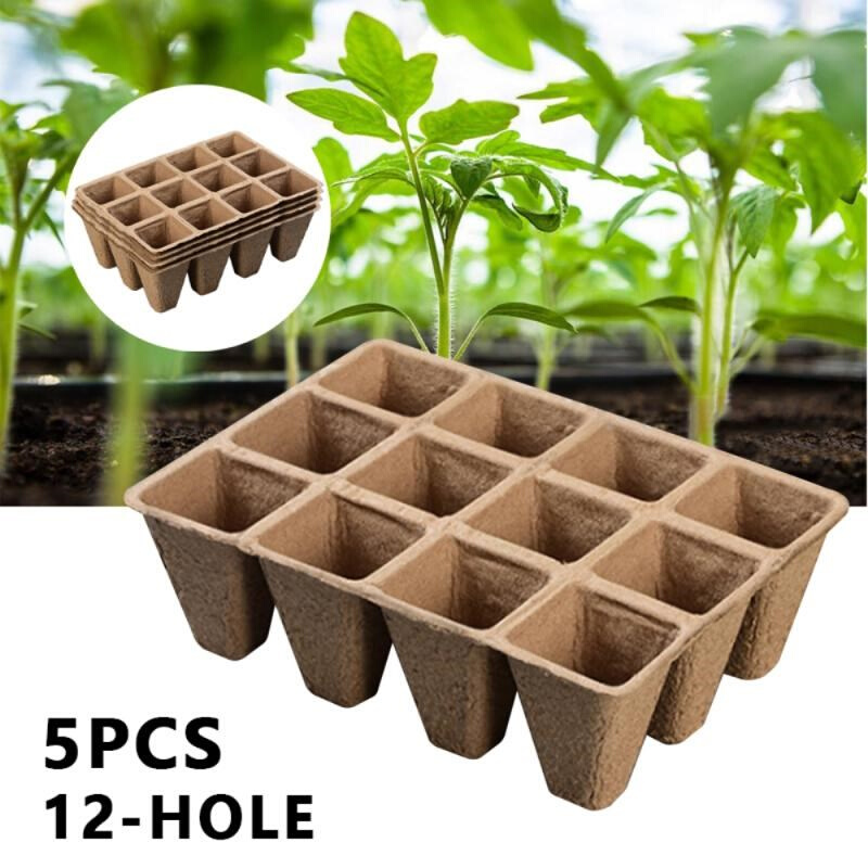 12-Hole Pulp Seedling Tray Disposable Nursery Tray Degradabl