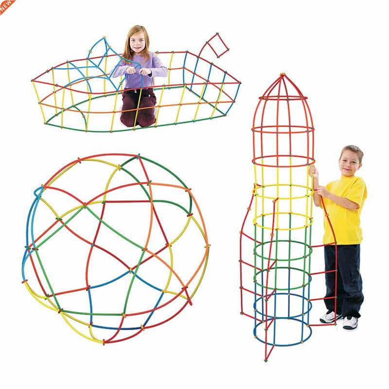 100/200/300 PCS 4D  Plastic Straw Building Blocks Toy Set