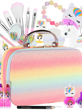 Kids Real Makeup Kit for Little Girls: with Pink Unicorn