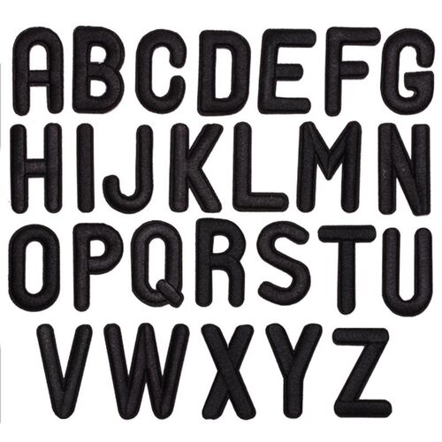 Black Letter Embroidery Patch Alphabet Applique 适用于 T-Shi