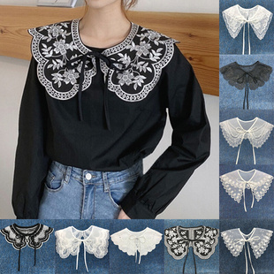 New Fashion White Black Lace Embroidered Fake Collar Clothes