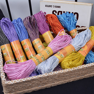 DIY戏曲线材粤剧 黄梅戏 盘花头饰可穿铁丝 戏曲配件空心头饰彩线