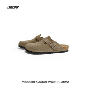 六层构造勃肯鞋 女2025ss小芒果慵懒百搭牛反绒厚底男半拖包头拖鞋