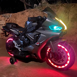 儿童电动摩托车手拧油门大号2-8岁男女宝宝可坐人蓝牙充电玩具车