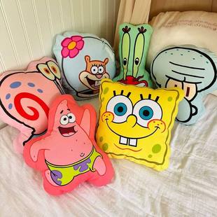 海绵宝宝大头玩偶卡通公仔可爱异形抱枕手办靠垫床上睡觉沙发装饰