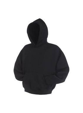 美式复古秋冬款550G重磅短款纯色连帽卫衣帽衫男女