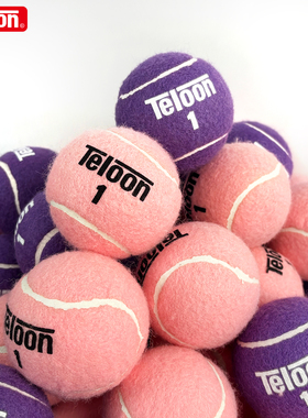 Teloon天龙粉色网球紫色网球训练球男女专业无压初学训练比赛网球