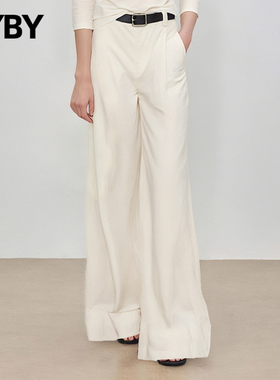 设计感新款高腰显瘦气质百搭舒适宽松直筒阔腿裤简约时尚休闲裤女