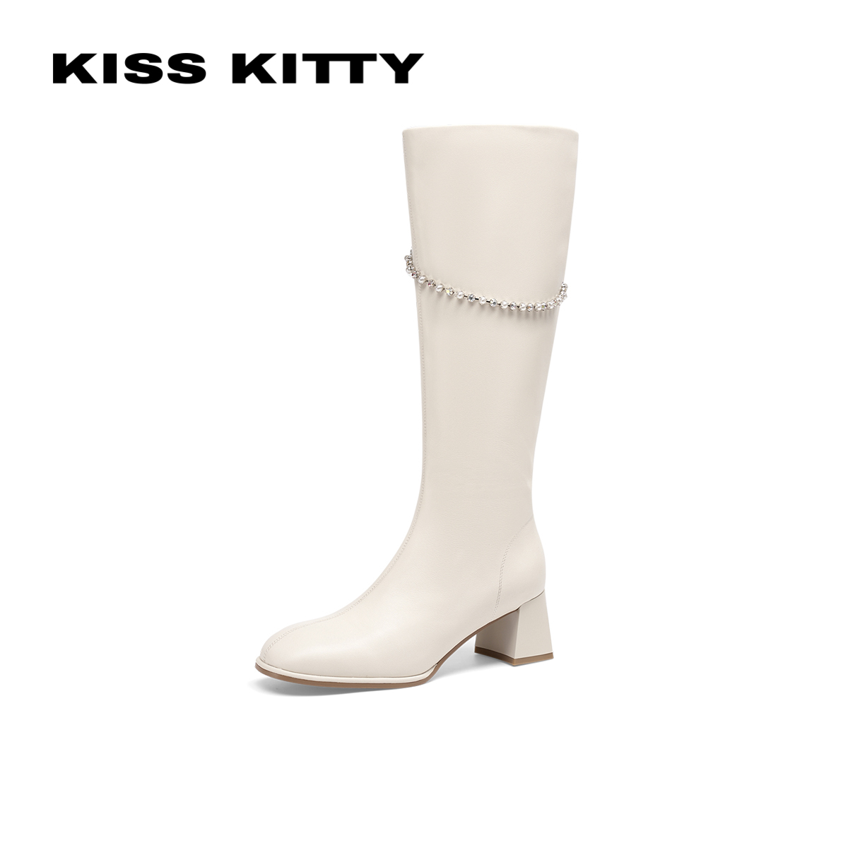 KISSKITTY小香风长筒靴厚底增高时装靴SA54736-37-QQJ