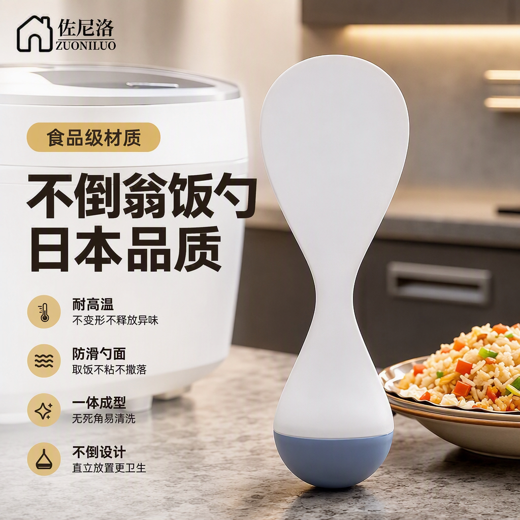 日本不倒翁饭勺食品级不沾米饭家用高档精致食品级电饭煲盛饭铲子