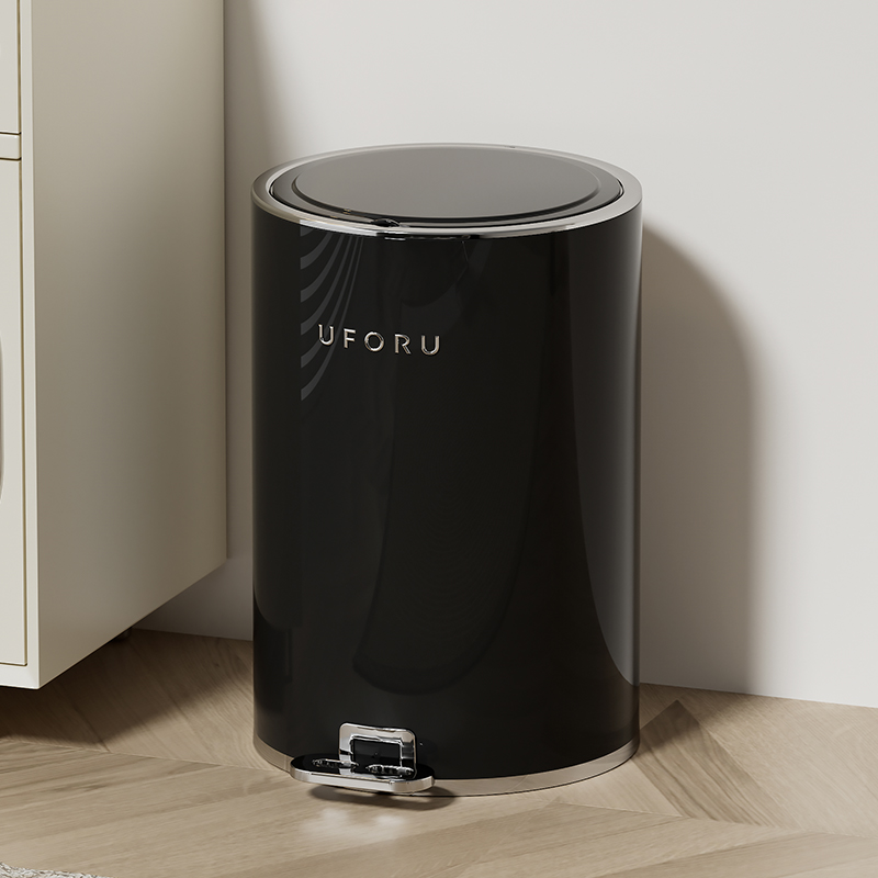 uforu轻奢垃圾桶家用客厅厨房脚踏式卫生间厕所大容量脚踩垃圾筒