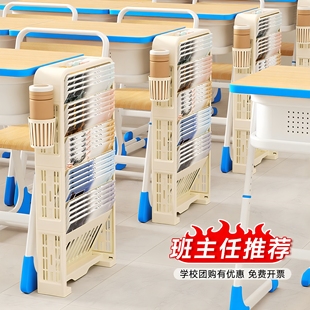 书架落地教室桌边带轮可移动书本收纳架多功能简易学生书桌置物架
