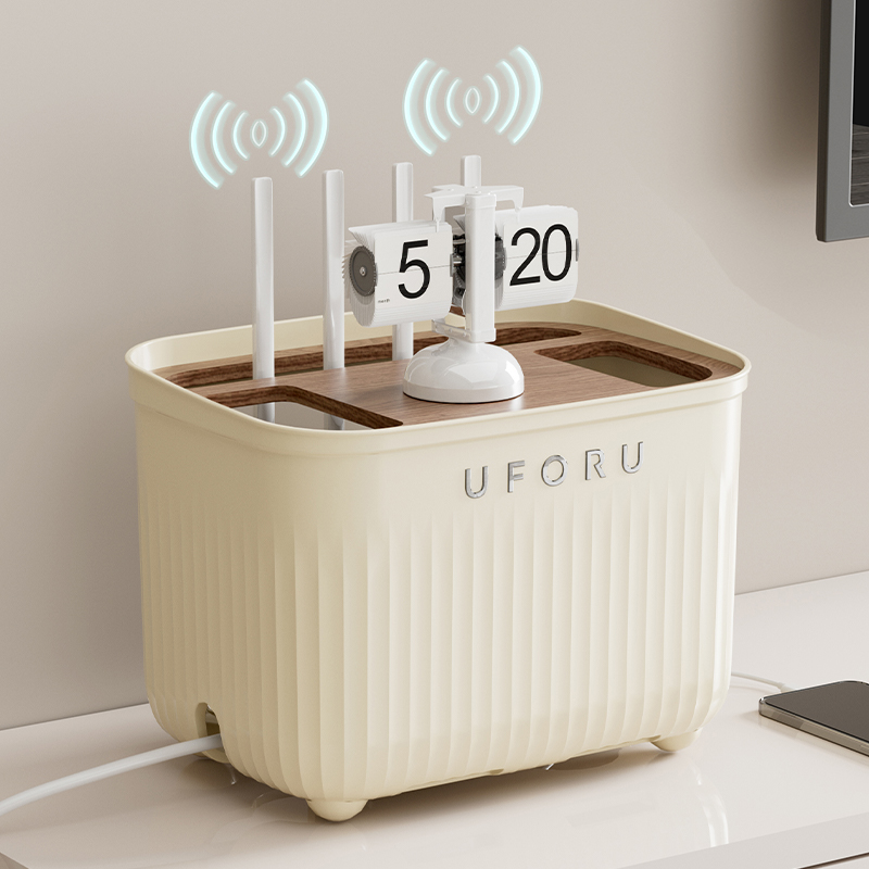 奶油风无线wifi路由器收纳盒