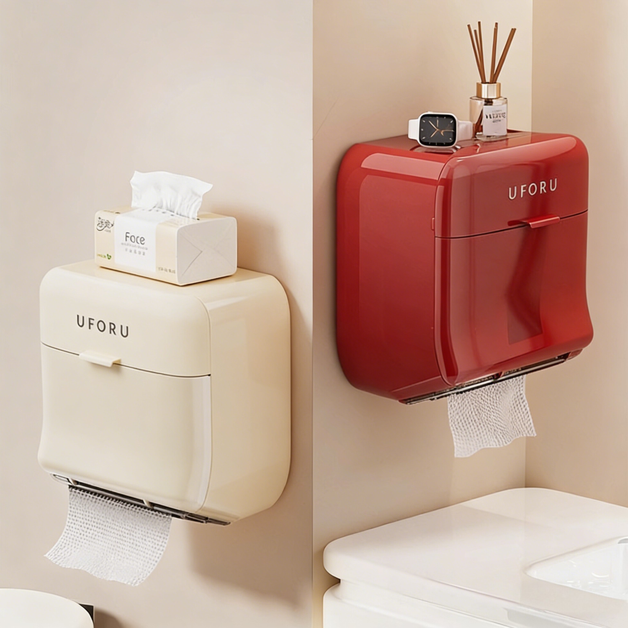 卫生间防水纸巾盒壁挂厕纸盒置物架厕所卷纸筒马桶储物盒卫生巾