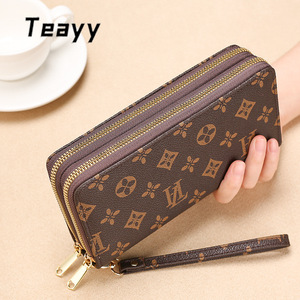 女士钱包长款女生2023新款时尚双层拉链大容量钱夹钱包女士