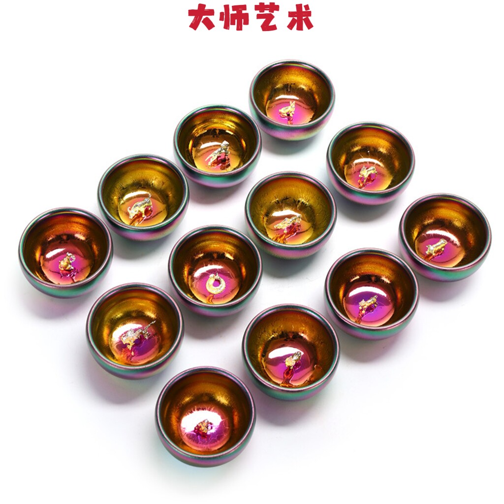 大师艺术高端建盏镶银十二生肖主人杯茶杯天目釉窑变陶瓷品茗杯