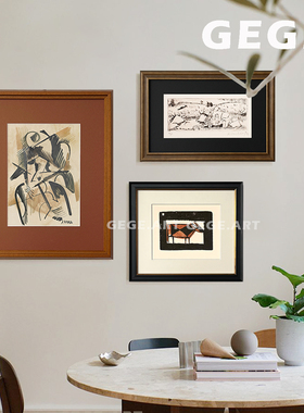 GeGe法式复古小众抽象艺术客厅装饰画餐厅玄关中古老钱风书房挂画