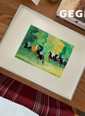 秋日牧群】GeGe卧室高级感书房餐厅挂画北欧复古玄关中古风客厅画