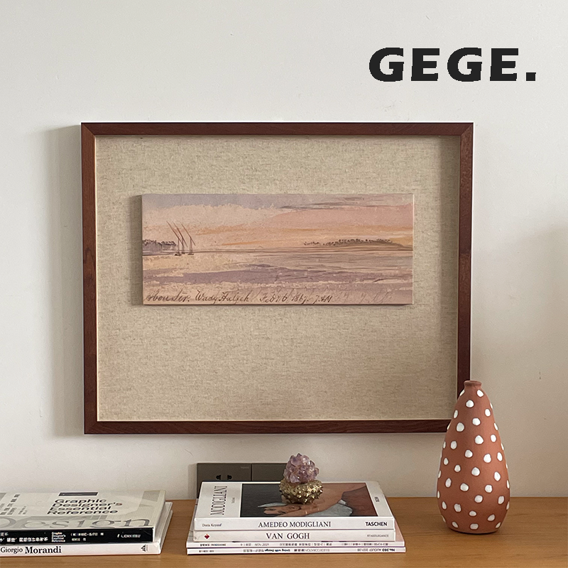 远霞】GeGe现代法式复古高级感客厅风景装饰画中古风餐厅玄关挂画图片