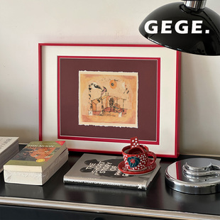 演奏厅 GeGe卧室书房玄关中古风客厅画餐厅挂画高级感北欧复古