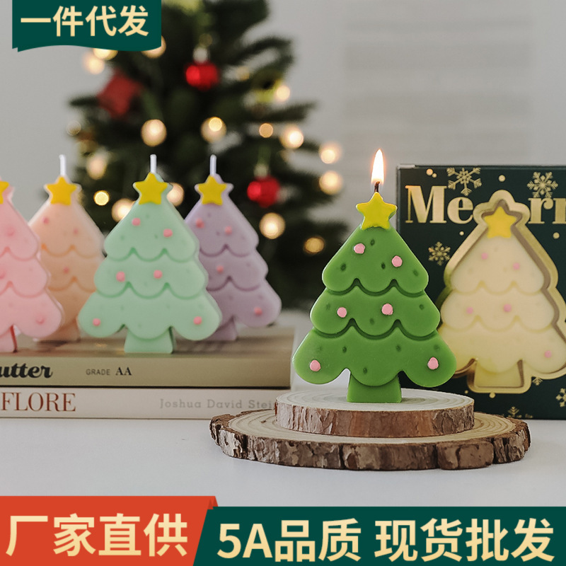 圣诞香薰蜡烛圣诞树造型装饰伴手礼小礼物candle礼盒香氛蠟燭