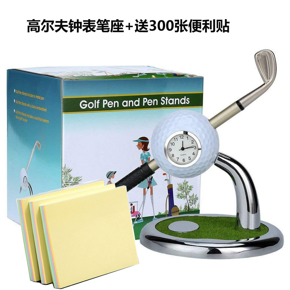 锌合金仿真钟表笔筒办公桌装饰摆件Golf高尔夫笔筒