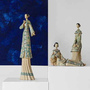 女仕摆件装饰品中风脂艺品跨古风少女客厅办公室国树工境