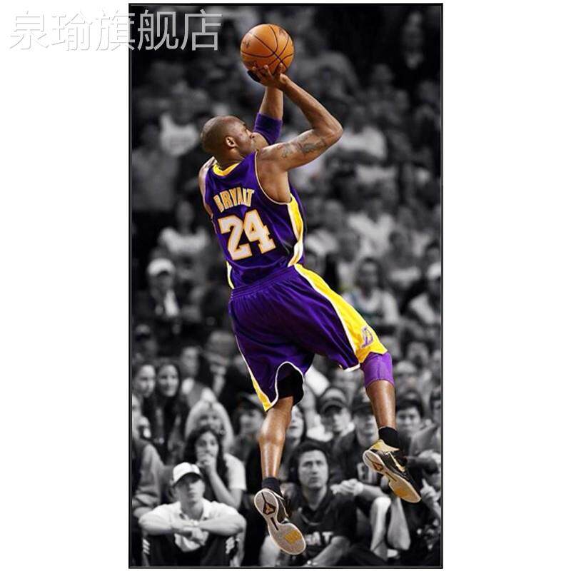 网红ba乔丹科比扣篮玄关n饰装画篮球明星客厅挂画男孩现代卧室床