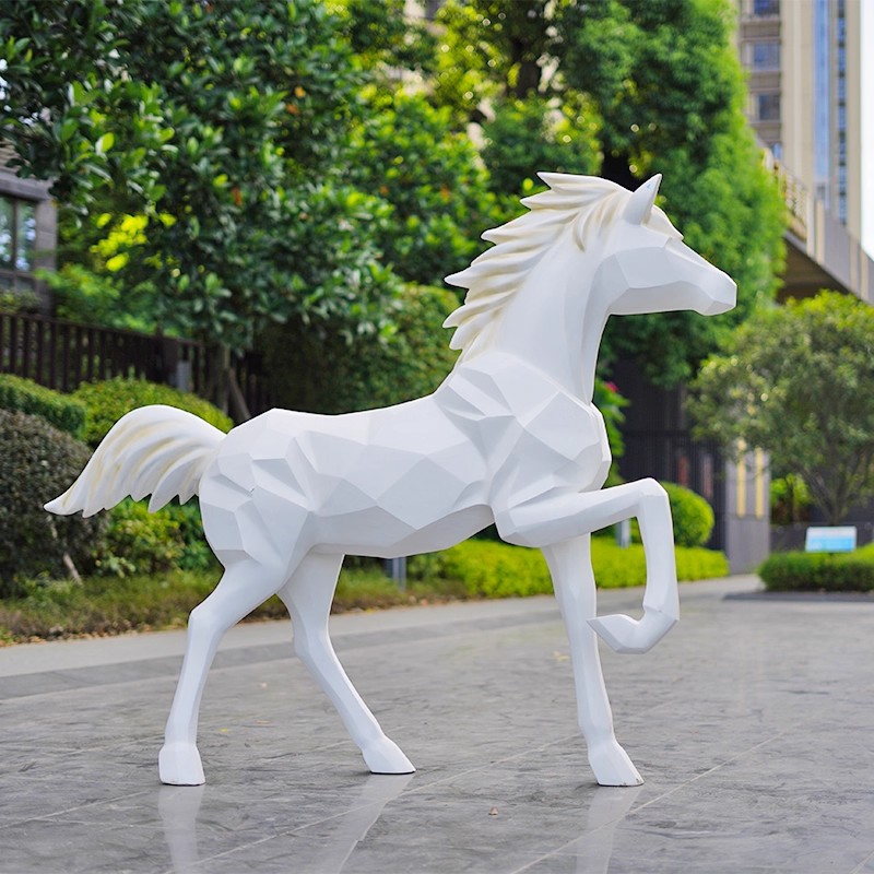 户外卡通几何马玻璃钢雕塑