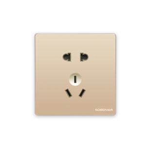 soben松本旗舰店A5金五孔16a空调家用暗装86型开关插座面板多孔