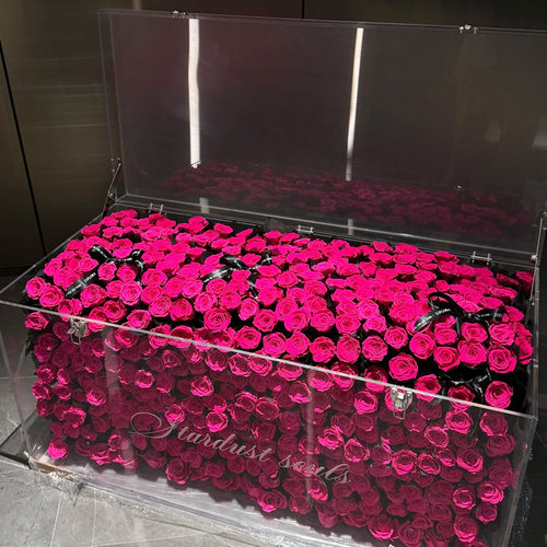 520永生花玫瑰行李箱盒送女友