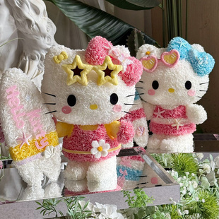 母亲节520告白礼物永生花哈喽kitty凯蒂猫摆件送女友送闺蜜生日