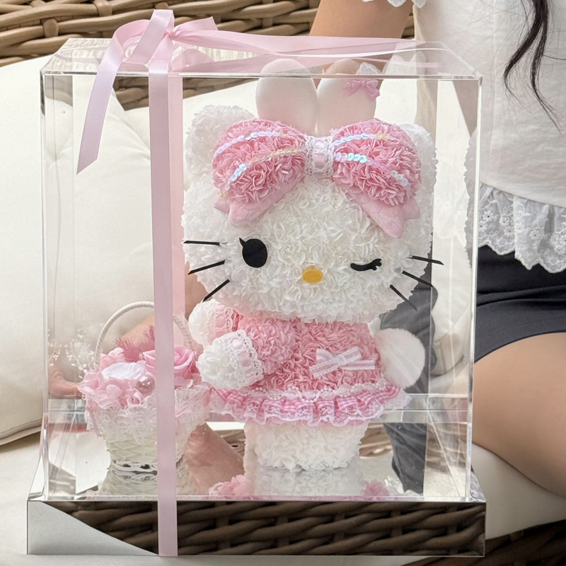 生日礼物hellokitty猫玫瑰永生花