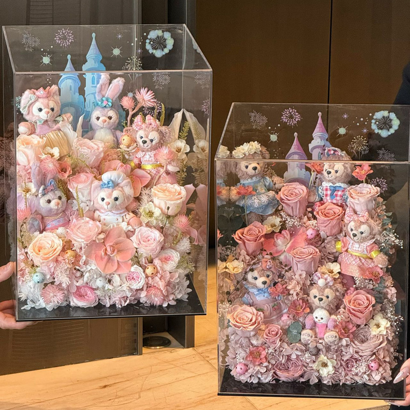 圣诞节表白送女友永生花拉布布小布贝尔饼饼玩偶礼盒闺蜜生日礼物