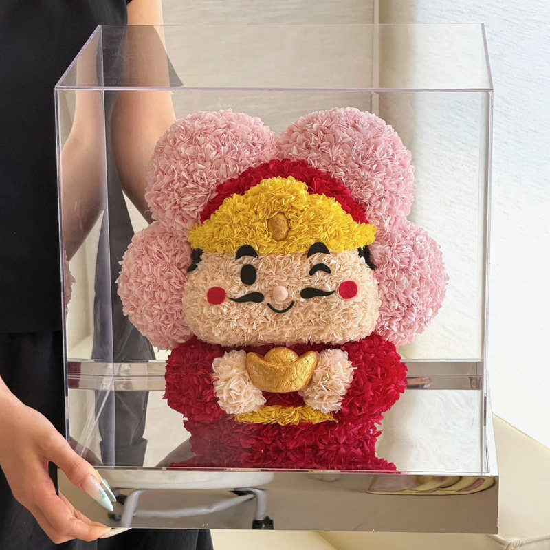 开业招财礼物永生花财神爷月老