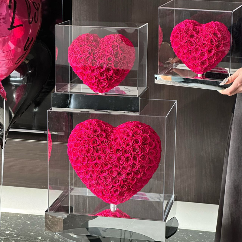 圣诞节告白礼物立体怦然心动永生花玫瑰爱心礼盒送女友表白求婚