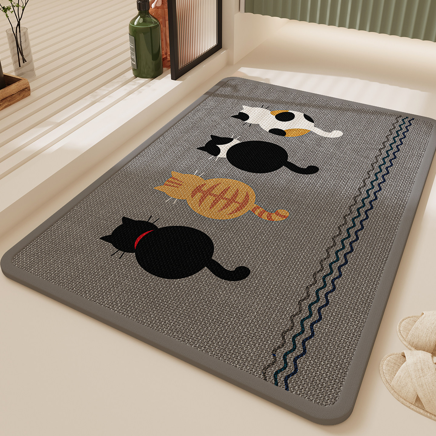 浴室地垫卫生间吸水仿亚麻防滑免洗防水垫子耐脏吸水垫门垫浴室垫,居家布艺,家用脚垫,淘宝优惠券,粉丝福利购,淘宝优惠卷