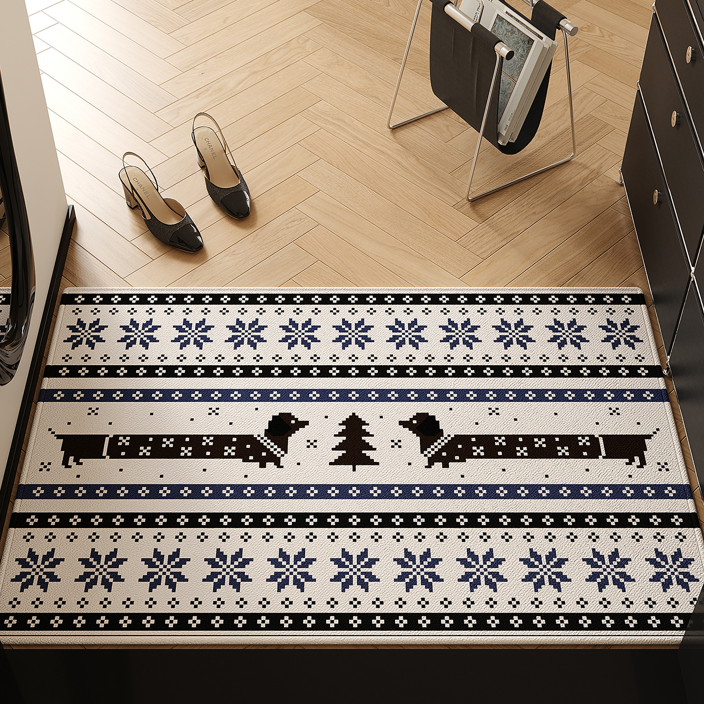 北欧风几何动漫入户门地垫可裁剪
