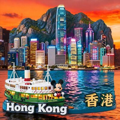 香港冰箱贴文创旅游磁贴创意纪念收藏伴手礼高颜值装饰贴金属礼物