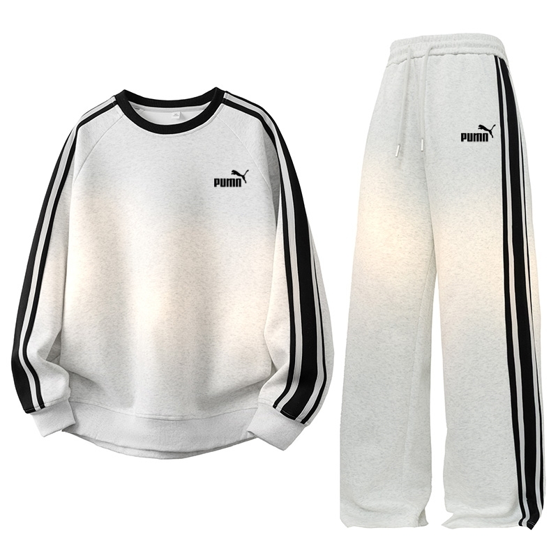 品牌专区|奥莱|春秋运动休闲套装男青年圆领卫衣直筒长裤两件套潮