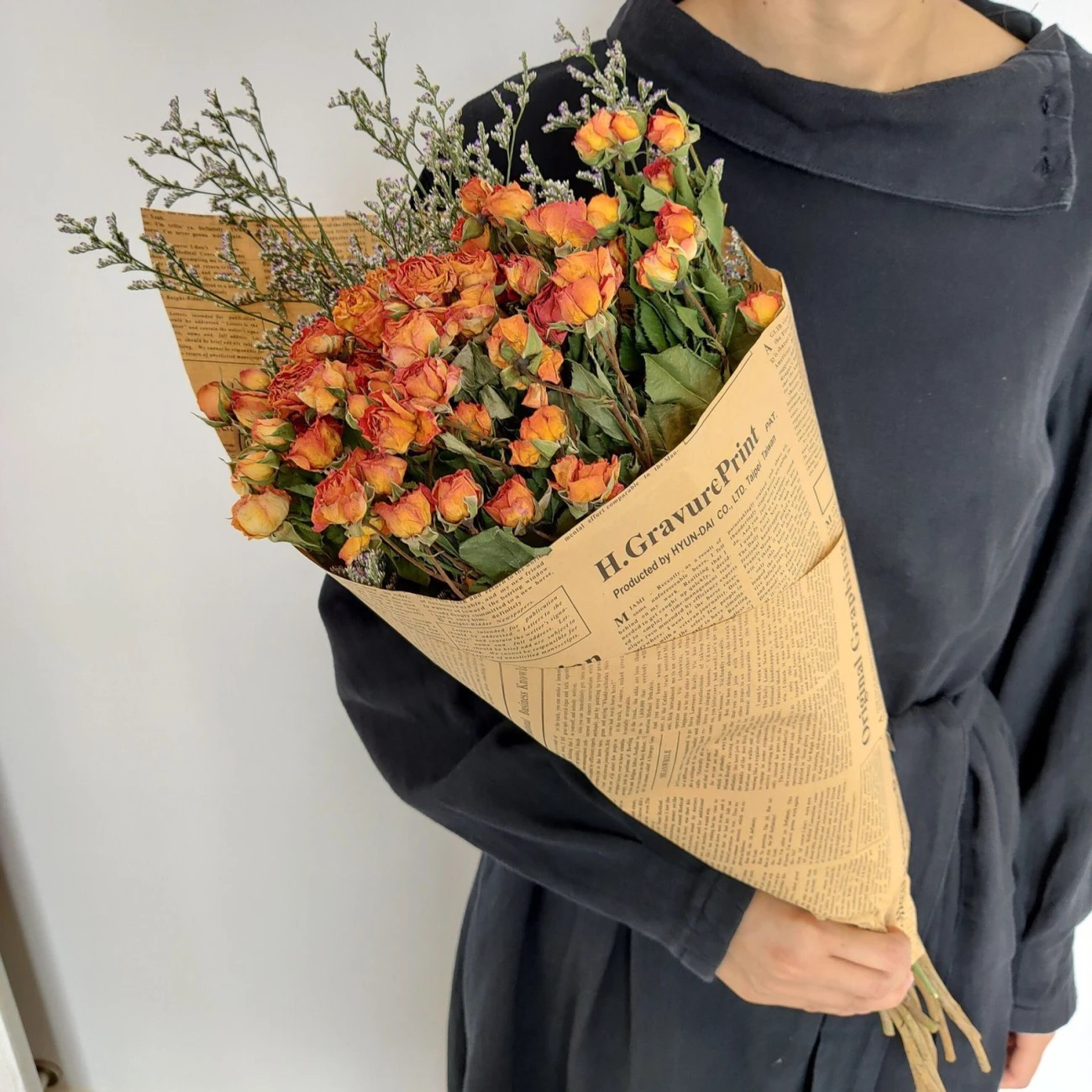 多头玫瑰干花花束北欧ins风小清新家居房间摆设插花蔷薇装饰干花