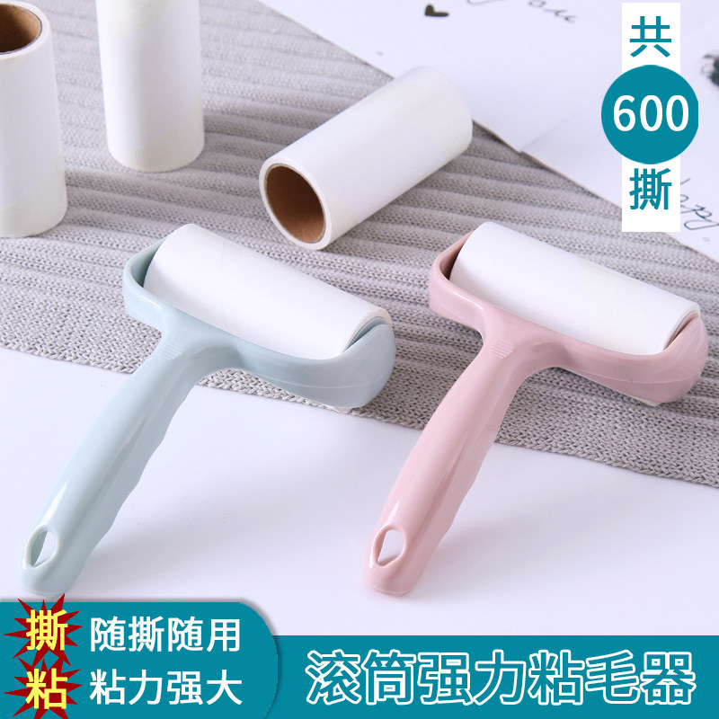 速发粘毛器滚筒粘头发理器粘毛可滚撕替换纸粘尘滚轮清神衣物除尘