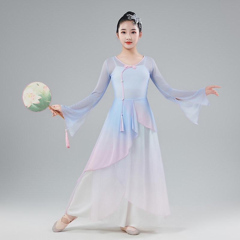 速发扇童古典舞表出服飘逸中国风舞蹈服装民族舞儿子舞演演服练功