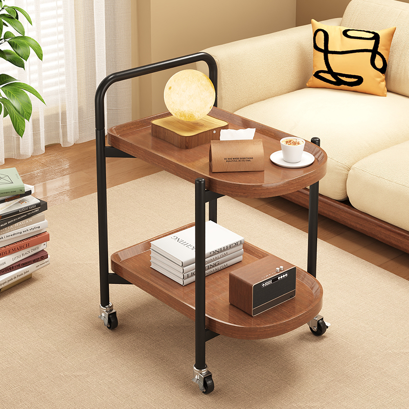 速发可移动茶几家小客用高级感沙发边几床头置物架厅推车台小圆桌