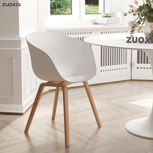 速发左下餐椅实用桌木简约扶手书家塑料洽谈靠背椅子