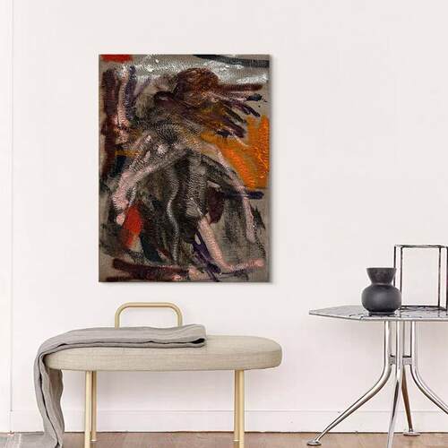 现货Est Art m手绘油画《鸿图展翅》走廊抽象立体肌理画客厅装饰