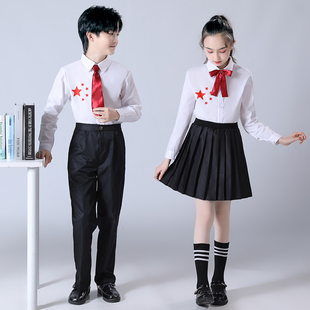 速发儿童演出演中小学生朗诵服装合持服集体比赛男主唱人礼服表服