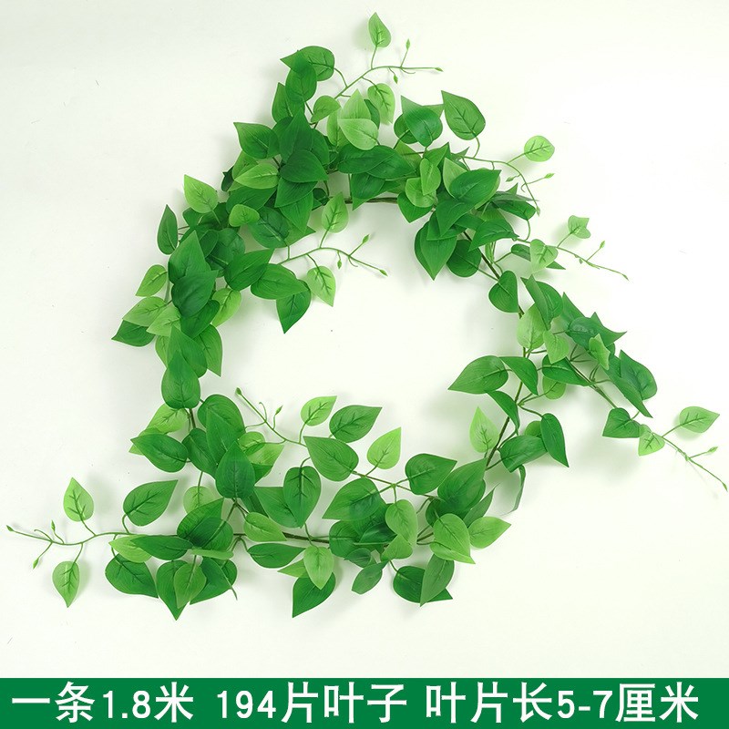 速发叶条绿萝叶装饰花树藤绿藤藤蔓塑料假藤水管道遮挡空调绿叶花