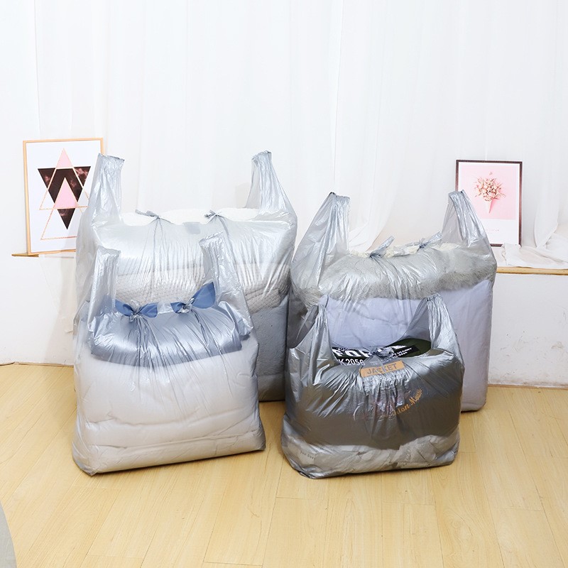 速发银灰装塑料袋加厚大号搬家打包提一次性色棉被袋子衣服收纳手