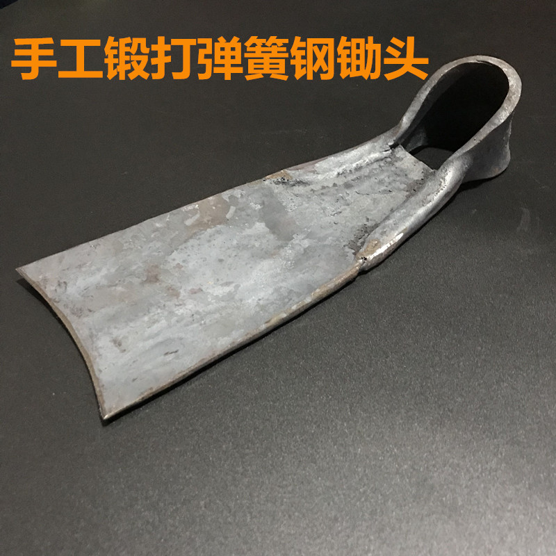 速发手工锻打锄头户外翻厚弹地钢加宽农用农具除草种菜加簧开山大